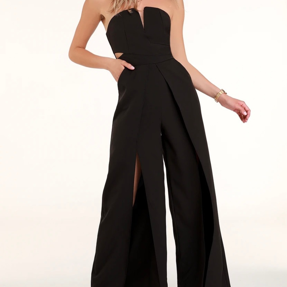 Black Strapless Jumpsuit
